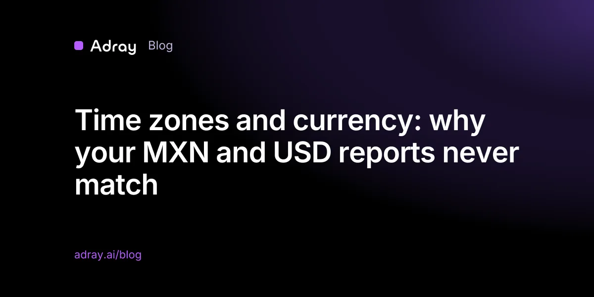 Time zones and currency: why your MXN and USD reports never match